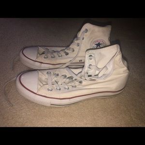 White high top Converse Chuck Taylors